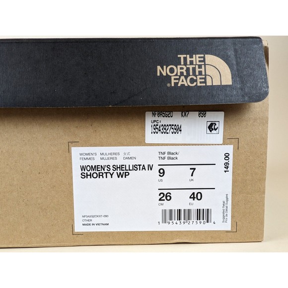 The North Face Shellista IV Shorty Waterproof Boots Womens 9 Black Shoes NWB - Picture 13 of 13